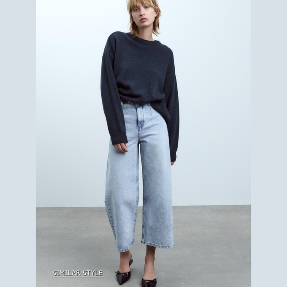 Zara Jeans High Rise Wide Leg Size 6 - Picture 13 of 13